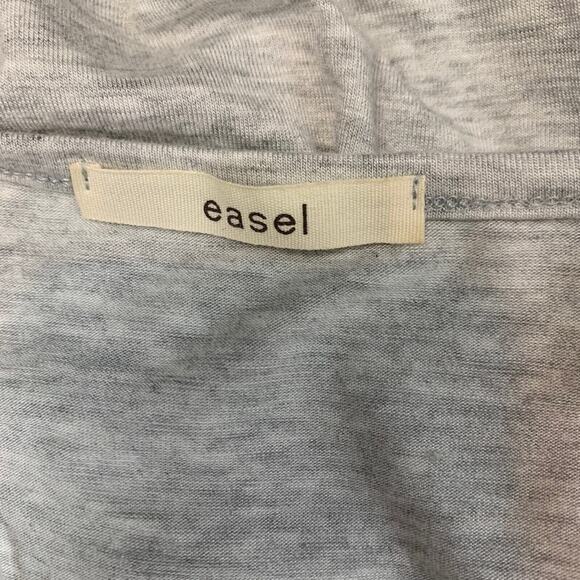 Easel Womens Gray Knit Stretch Tunic Longline Lagenlook Whimsigoth Top T Shirt S - Picture 13 of 16